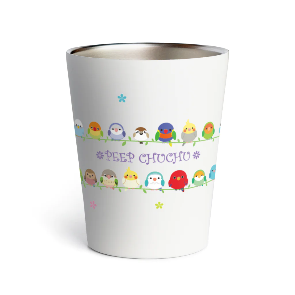 クミコのおみせ ＊PEEP CHUCHU＊のインコたちとコーヒータイム Thermo Tumbler