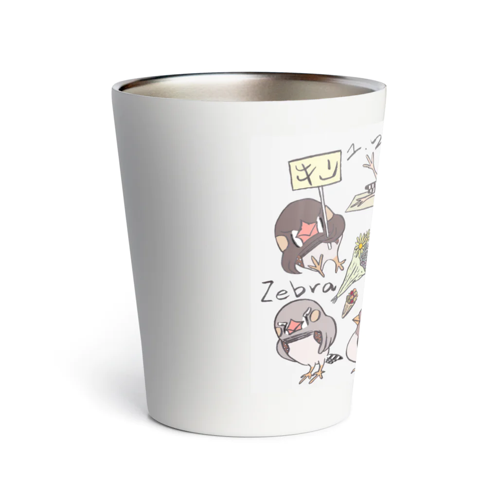 みつぞno鳥絵店の錦花鳥たち Thermo Tumbler