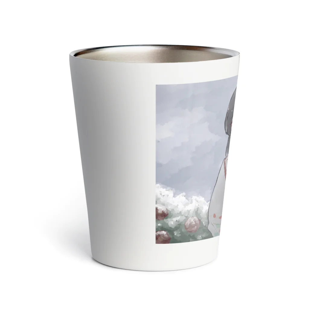 雨の浴室の雪椿 Thermo Tumbler