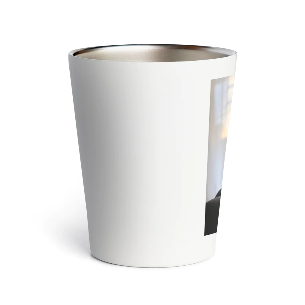 マイクロブタのフィグの横顔と夕陽 Thermo Tumbler