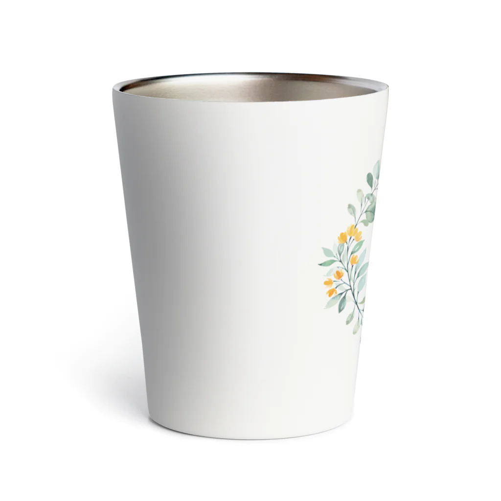 mariechan_koboの031 シロハラインコ オレンジ小花のリース Thermo Tumbler