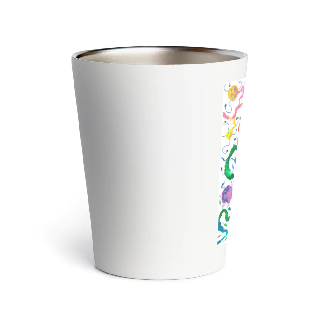 杉山和彦の手描きイラスト　はじけるカラー✨ Thermo Tumbler