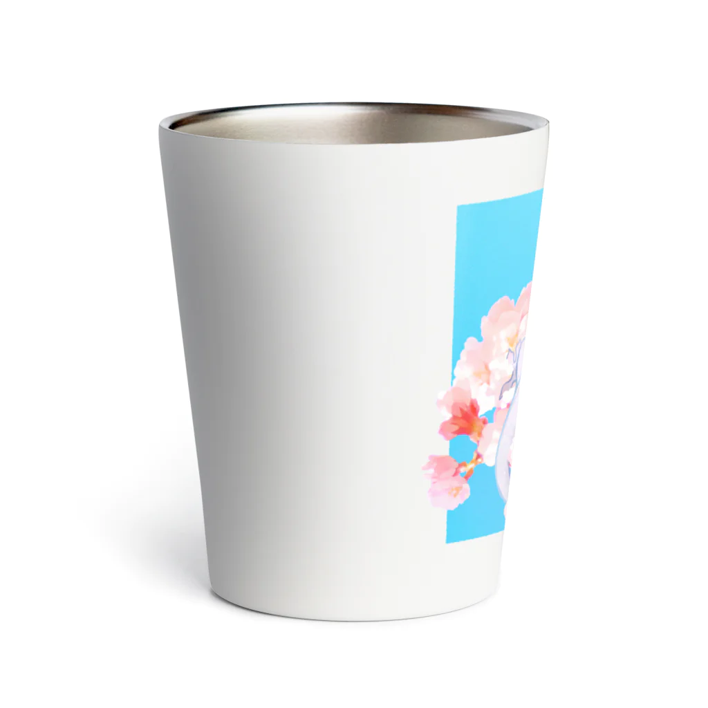 おにぎり屋の春待ち桜とニホンヤモリ Thermo Tumbler