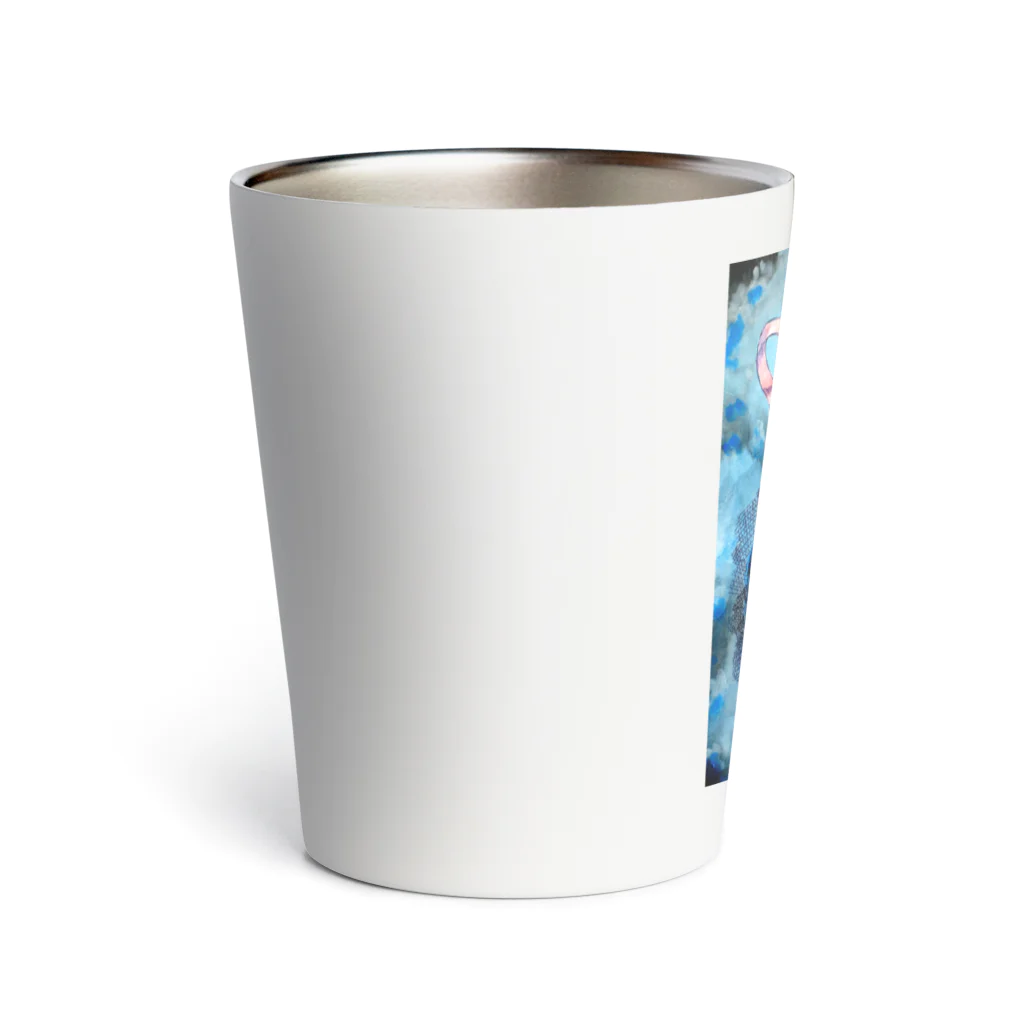 手描きおえかきのチャンスを待つ Thermo Tumbler