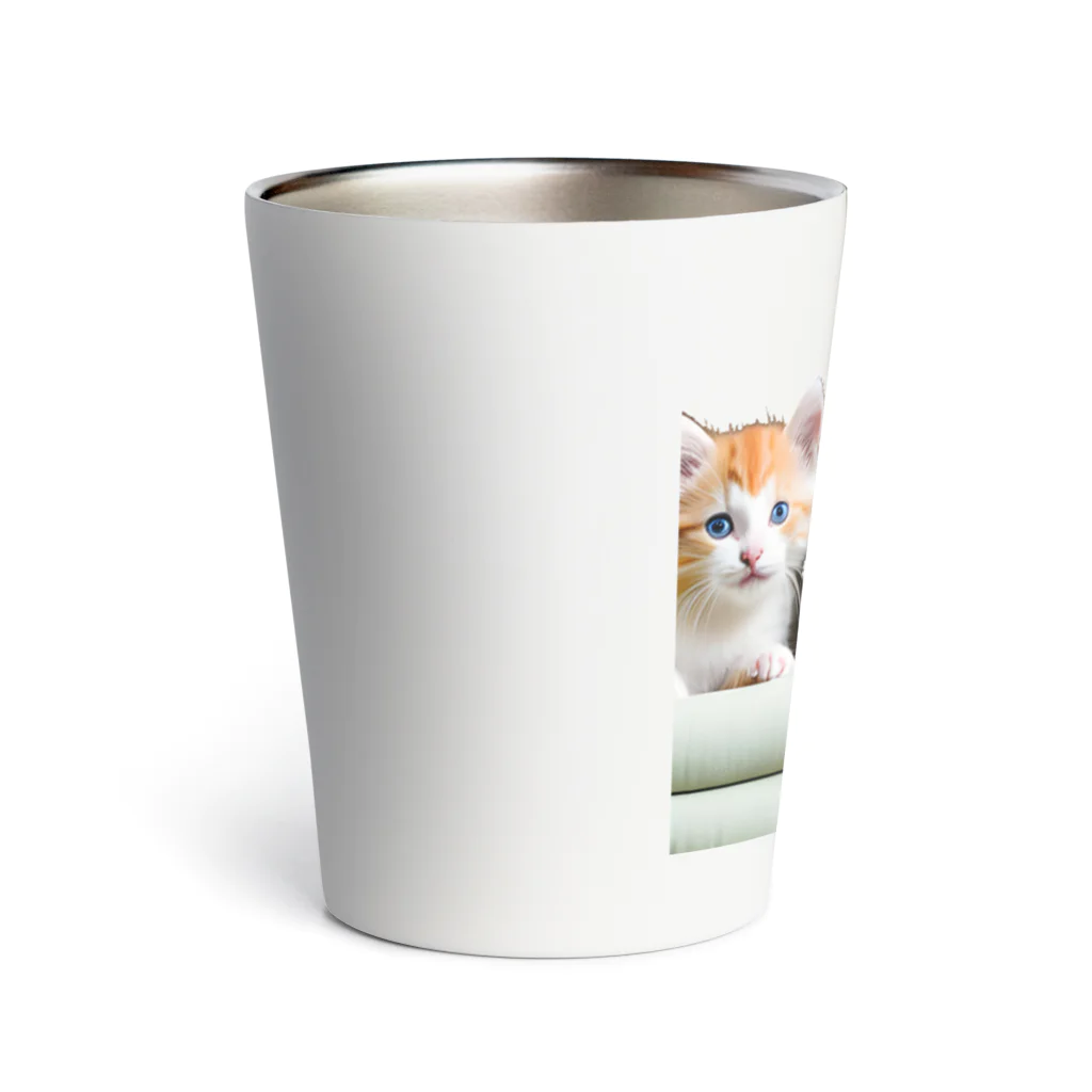 クロネコ宅急便の子猫の微笑み、心のオアシス Thermo Tumbler