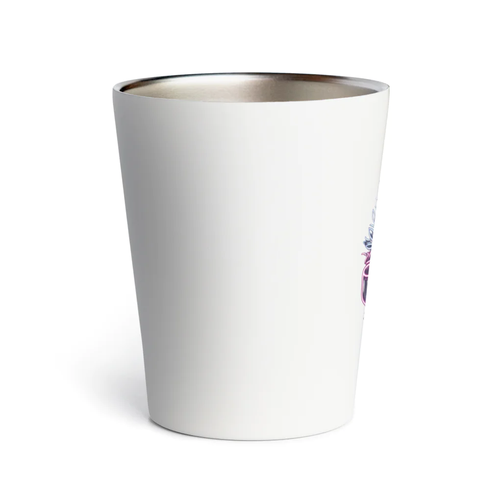 N SAUNA LOGOのネオン風花柄サウナロゴ11　花柄ver.4 Thermo Tumbler