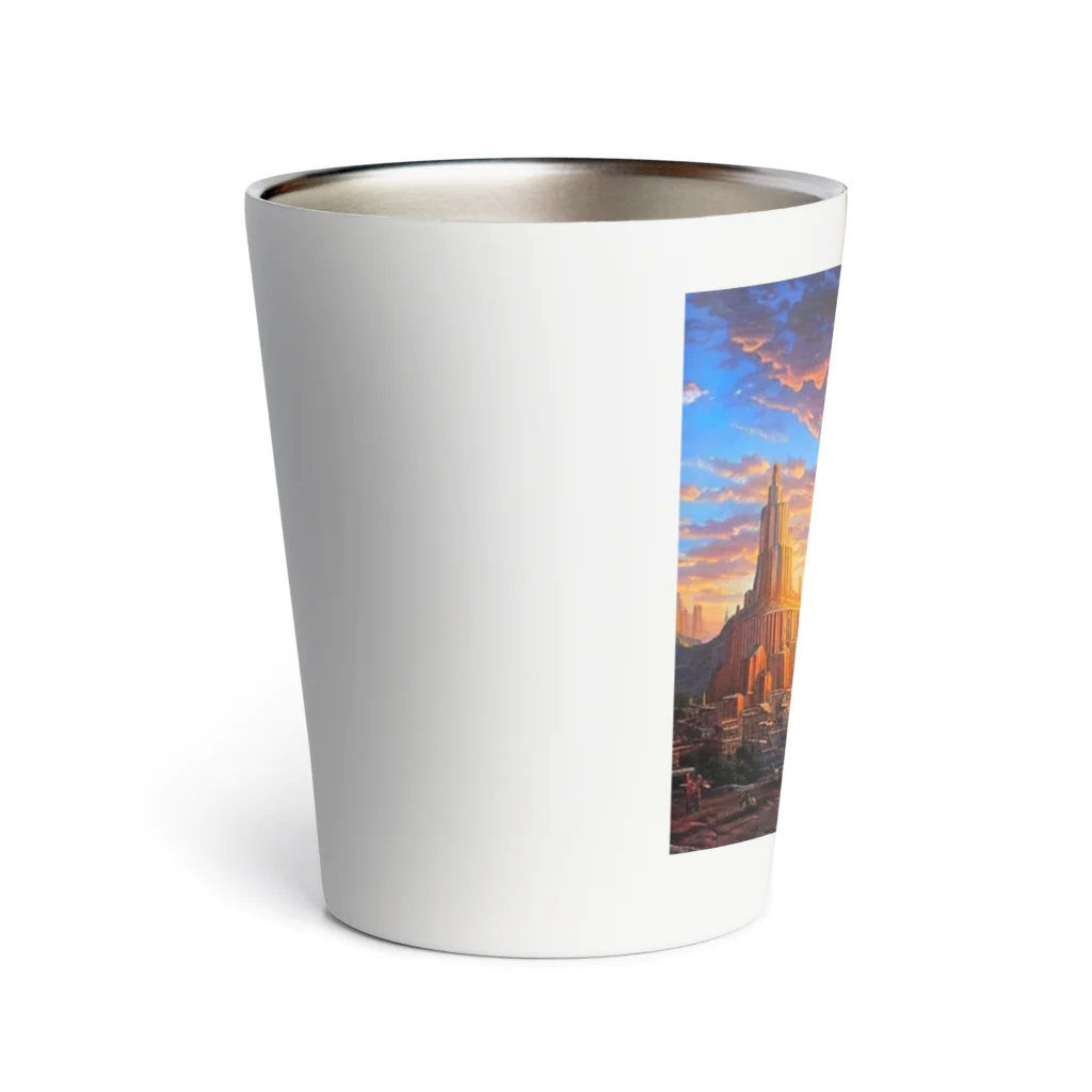 宇宙開発デザイン科の夕陽の中の城 Thermo Tumbler