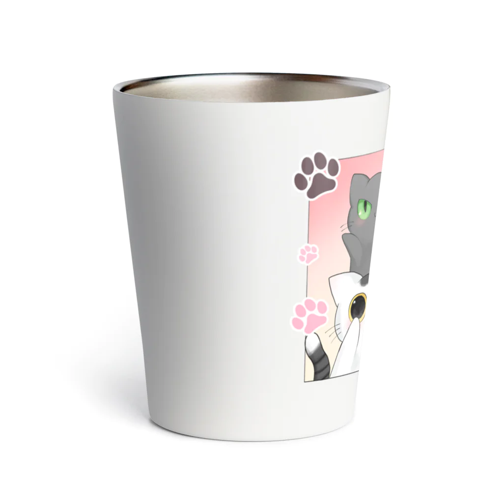 ねこほうチャンネル公式グッズの5匹ねこほうイラストグッズ Thermo Tumbler