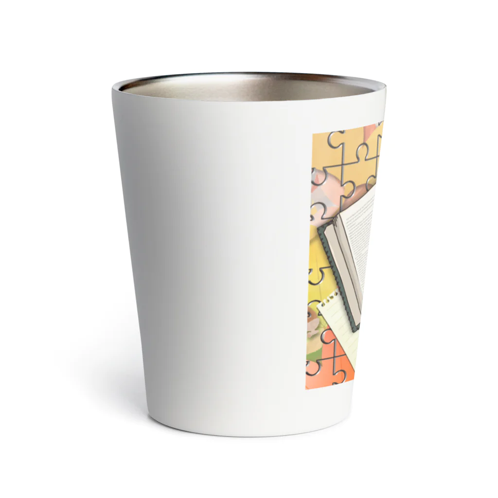 月夜のタツノオトシゴのautumn reading Thermo Tumbler