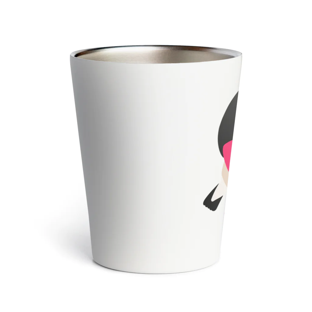 ほほらら工房 SUZURI支店の首をかしげる桜文鳥 Thermo Tumbler