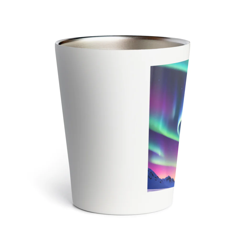 のんびりアート工房の北極のオーロラ Thermo Tumbler