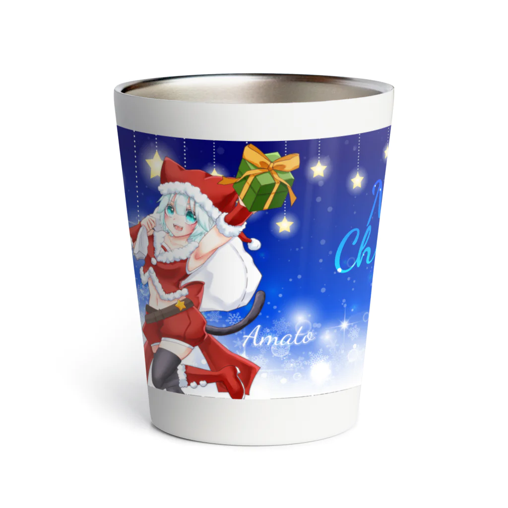 天兎の作品展のXmasサンタ天兎 Thermo Tumbler