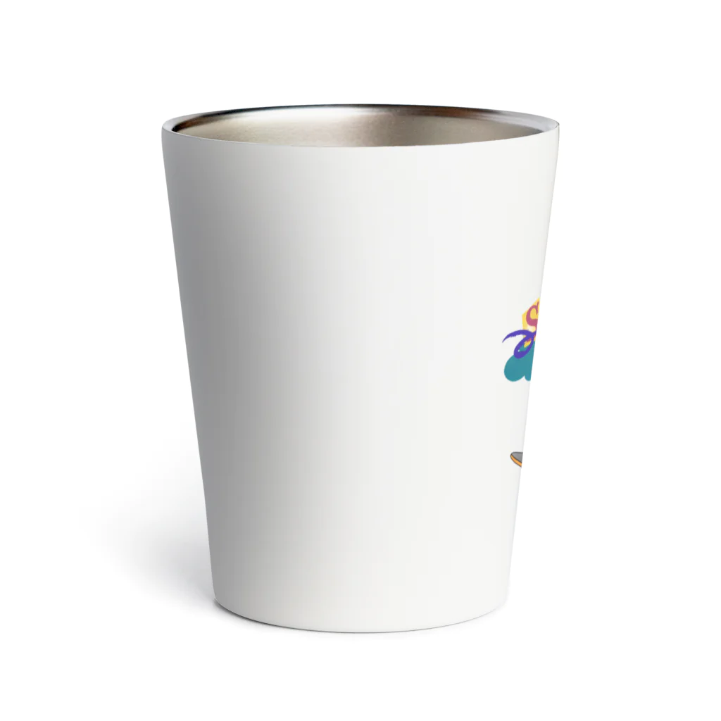 sloth_giraffeのスケートボードするワンコ Thermo Tumbler