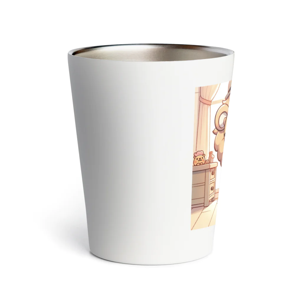 Artful Whiskersのクールな王者 - かっこいいライオン Thermo Tumbler