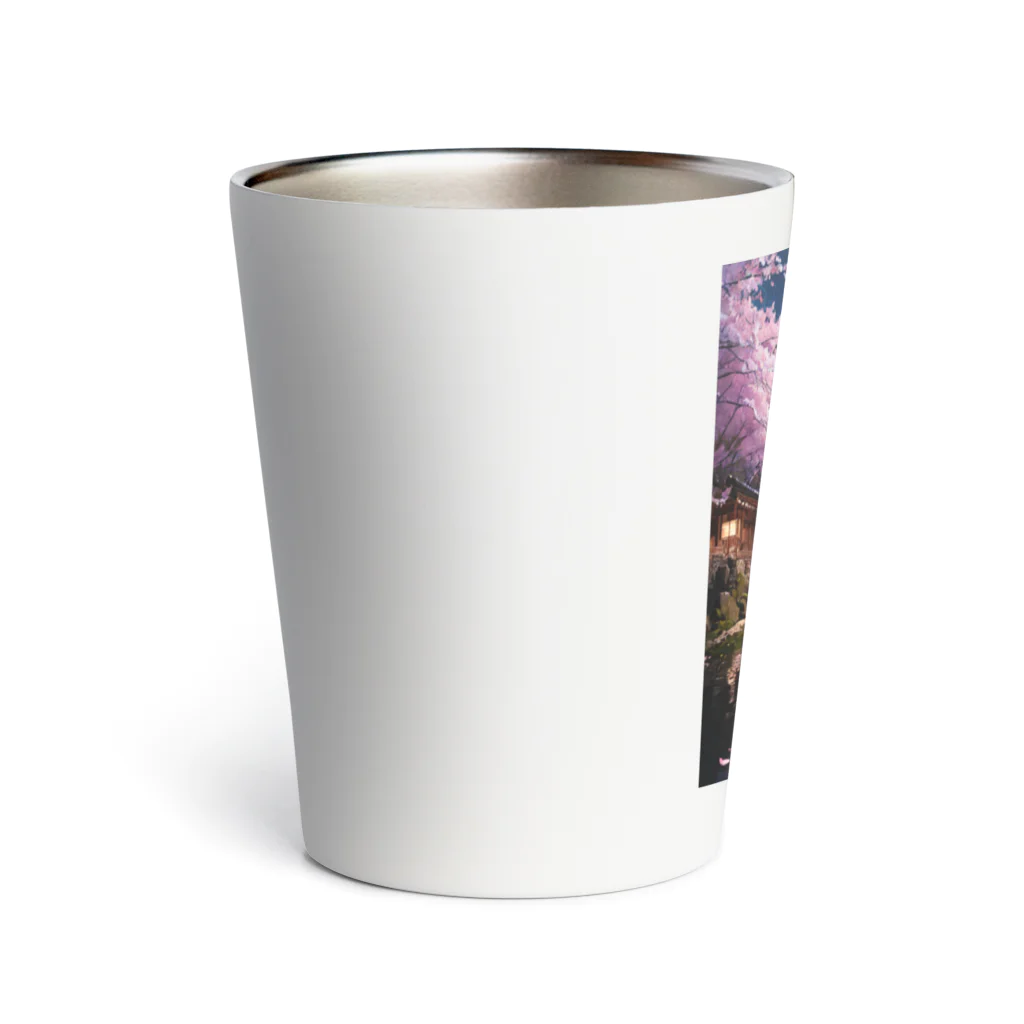 Inner Peace Channelの川と桜と明かり Thermo Tumbler