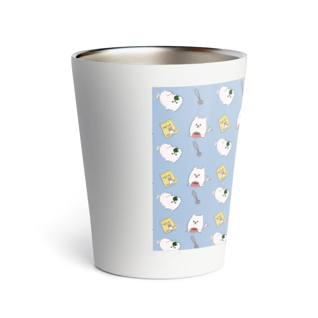 F_Illust_shopの白ぽめちゃんのパターンイラスト Thermo Tumbler