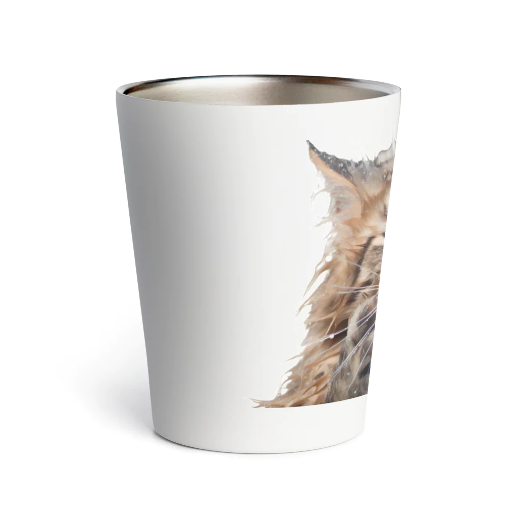 日向ぼっこのずぶ濡れ猫 Thermo Tumbler