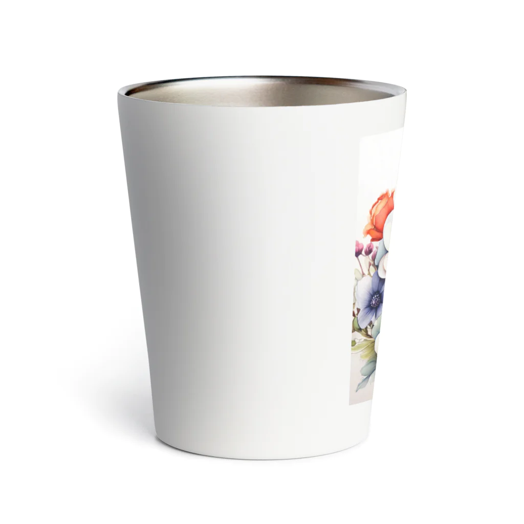 Lemon teaのたくさんの花々を Thermo Tumbler