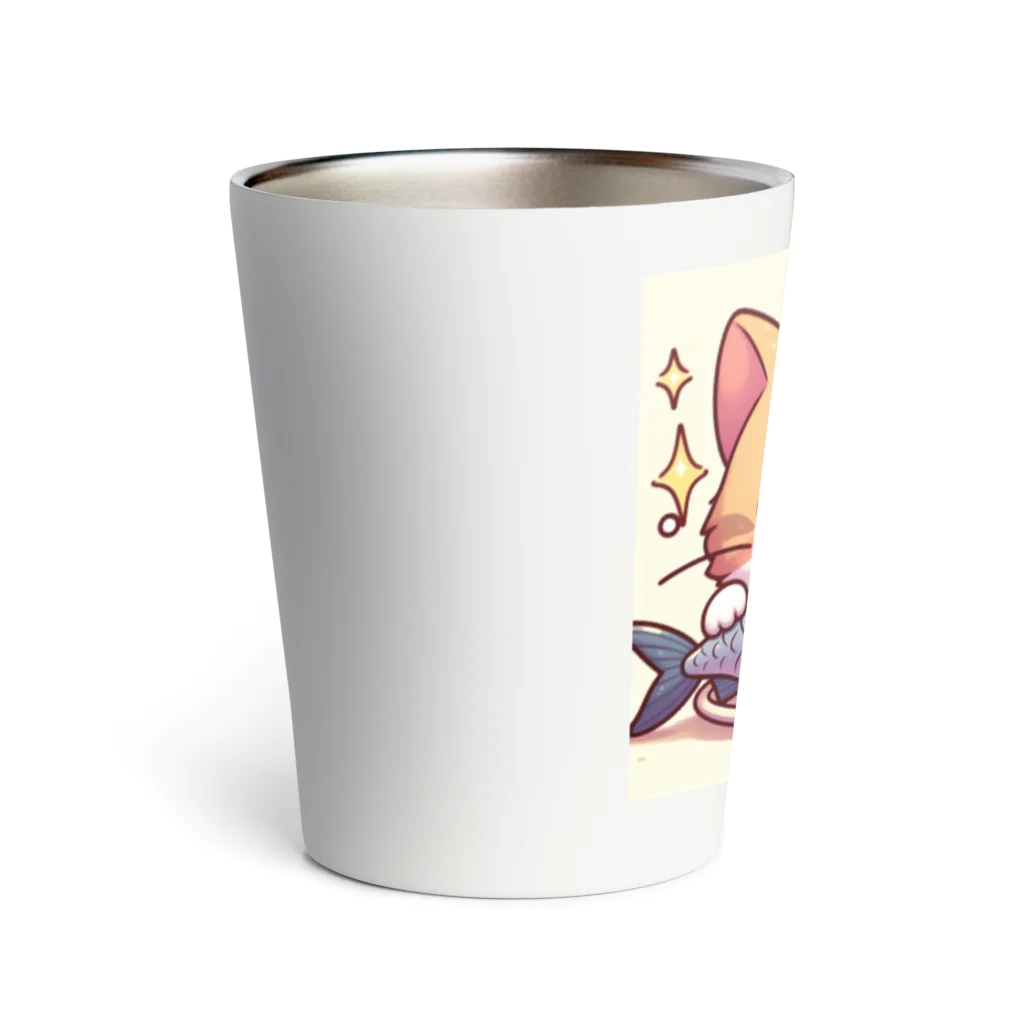 zuuu-の魚を前にドヤ顔にゃんこ☆ Thermo Tumbler