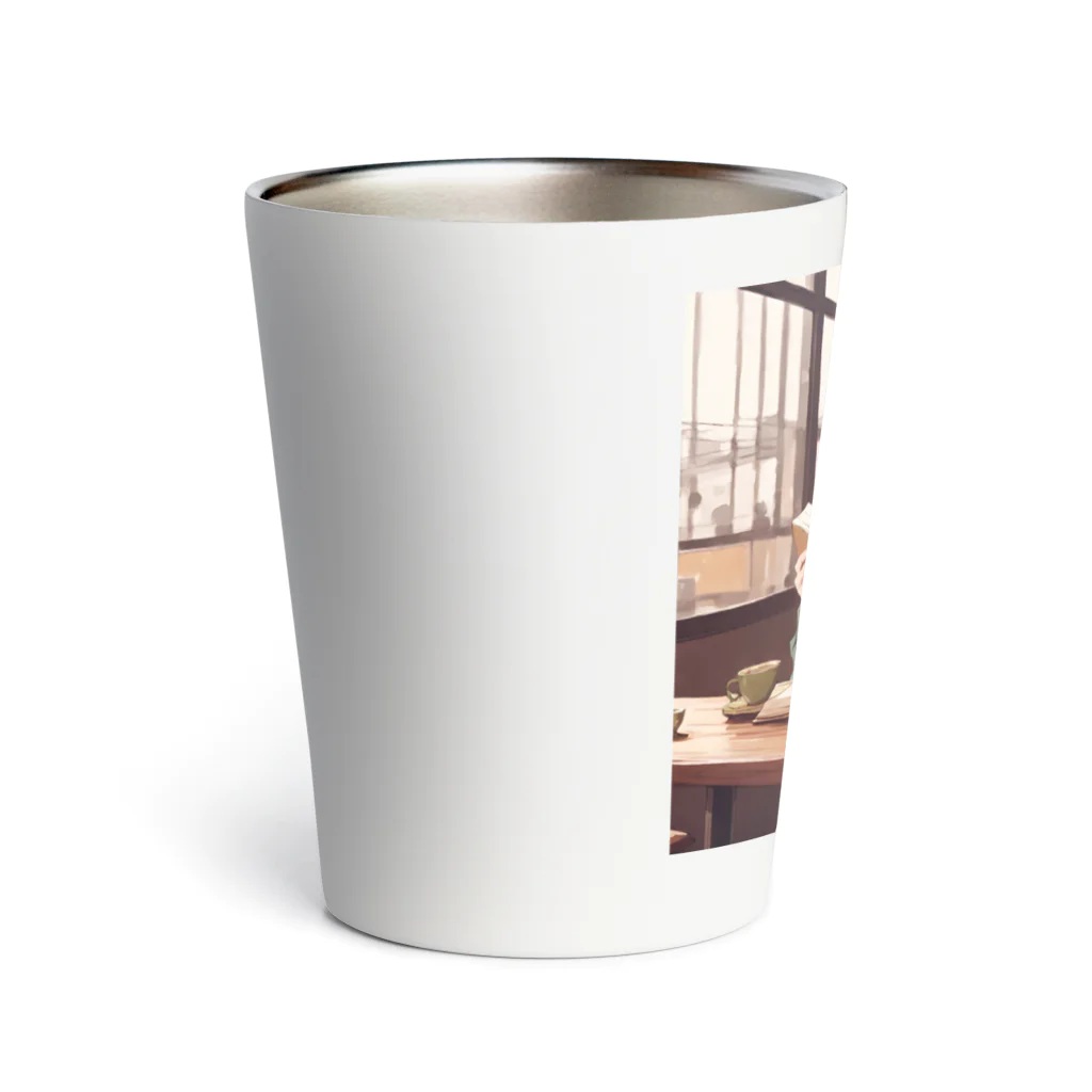 プリンゴブリンの赤毛の読書メガネさん Thermo Tumbler
