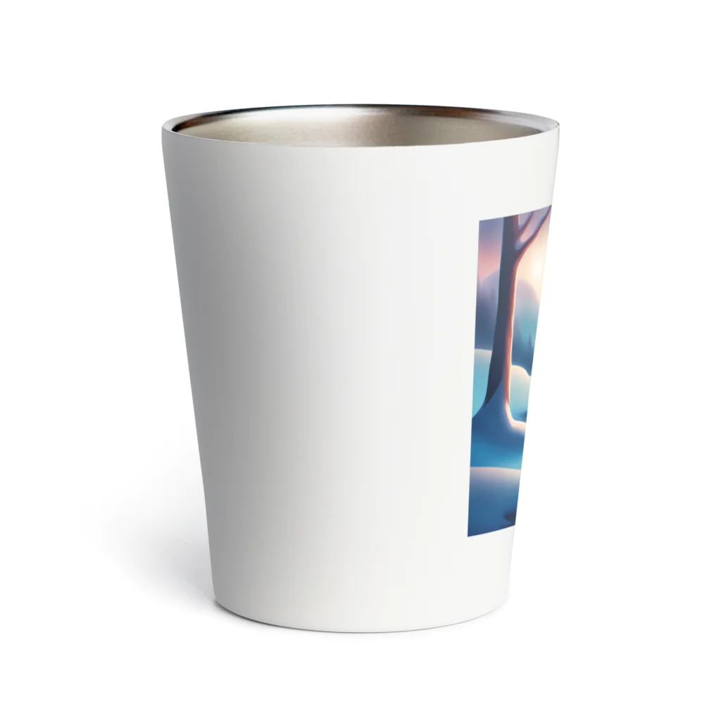 Passionista Lifestyle Emporium : 情熱的なライフスタイルエンポリウムの極光の冬景色とトナカイ Thermo Tumbler