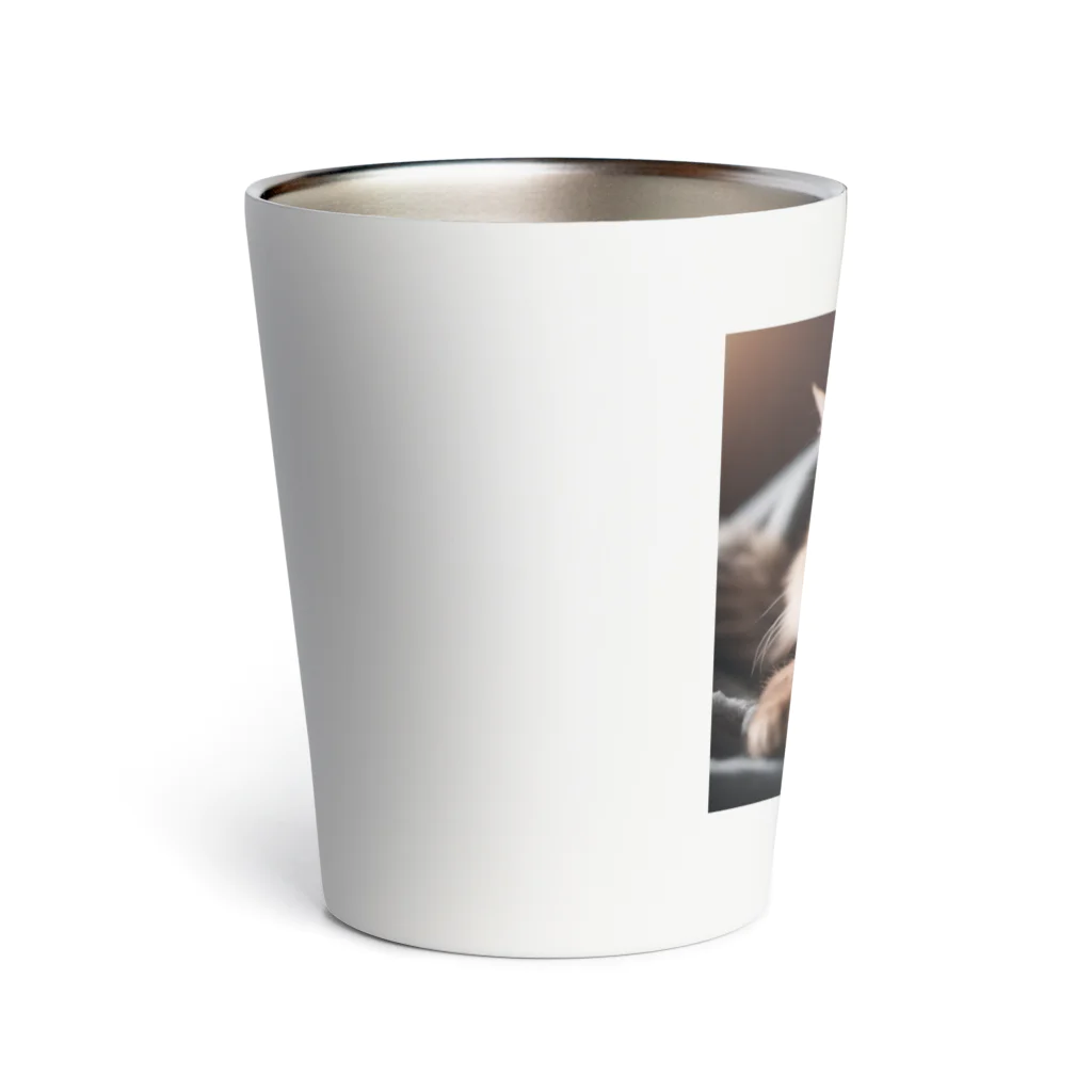 LuckyRiverShineの寝ている猫 Thermo Tumbler