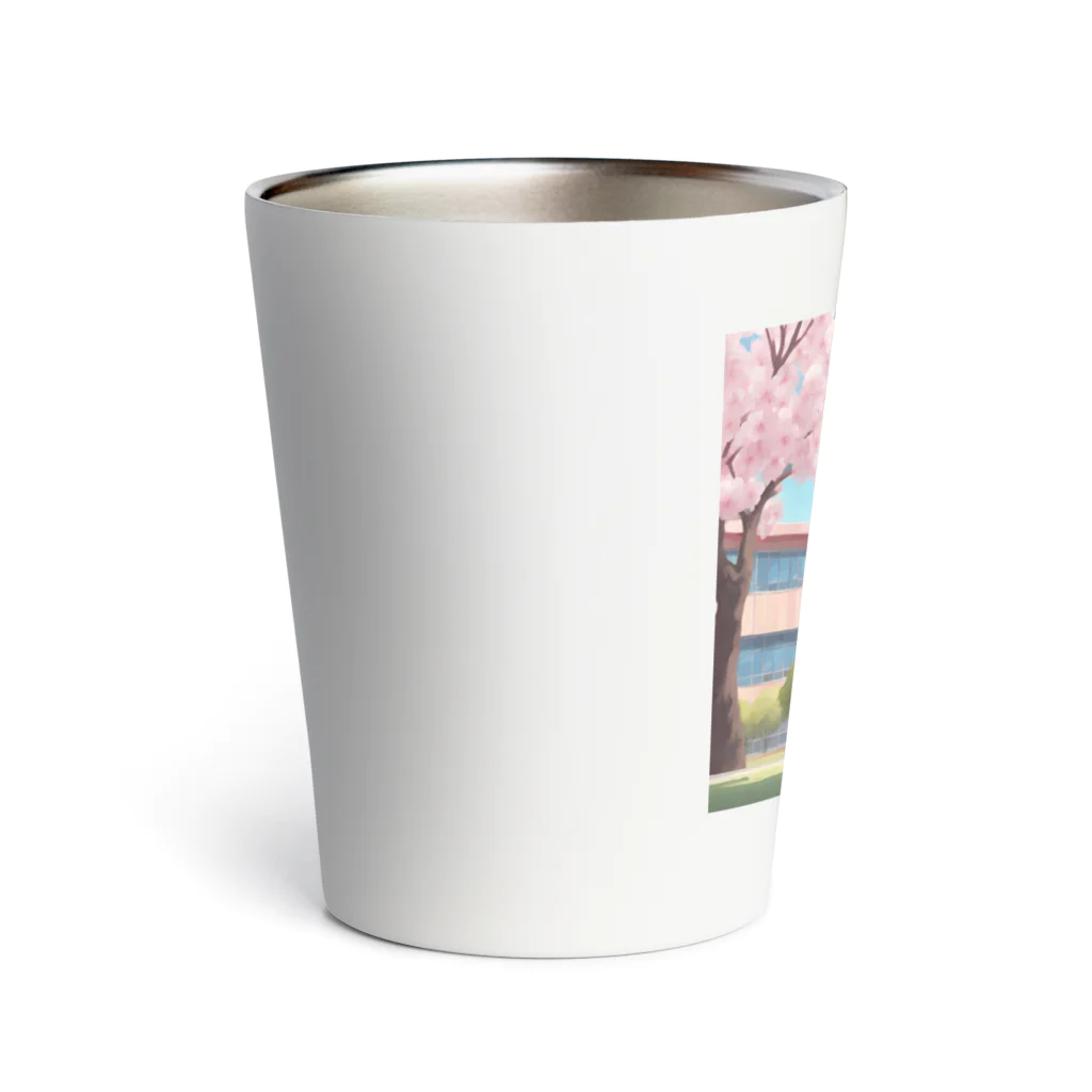 yoiyononakaの春と桜と虎縞白猫06 Thermo Tumbler