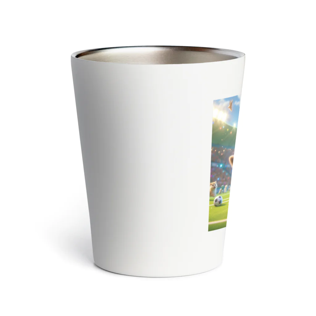 スポーツにゃんこ大戦争のサッカーにゃんこ Thermo Tumbler