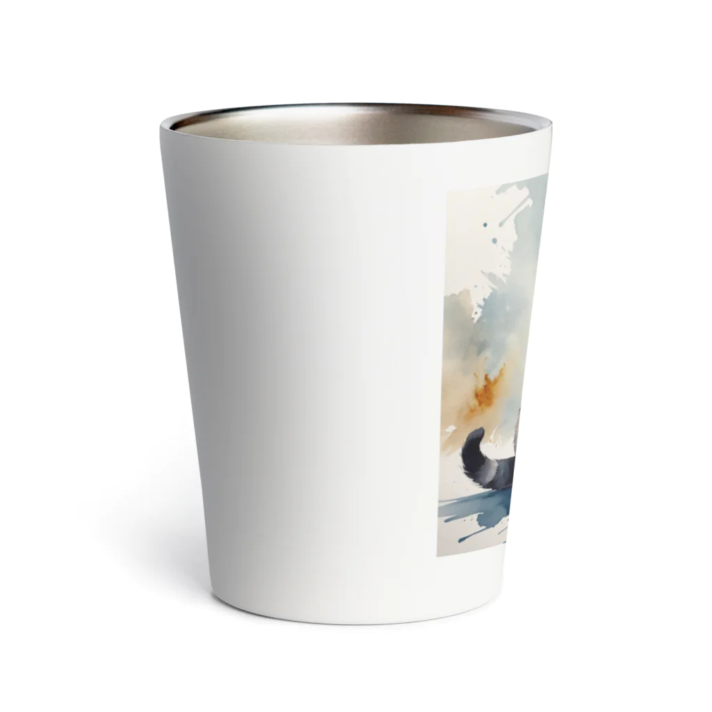 Animal Illustration shopのビション・フリーゼ　Bichon Frise　水彩画風 Thermo Tumbler