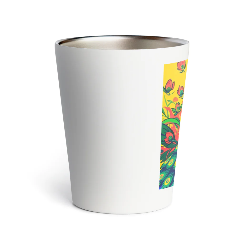 幸運のアートの孔雀 Thermo Tumbler