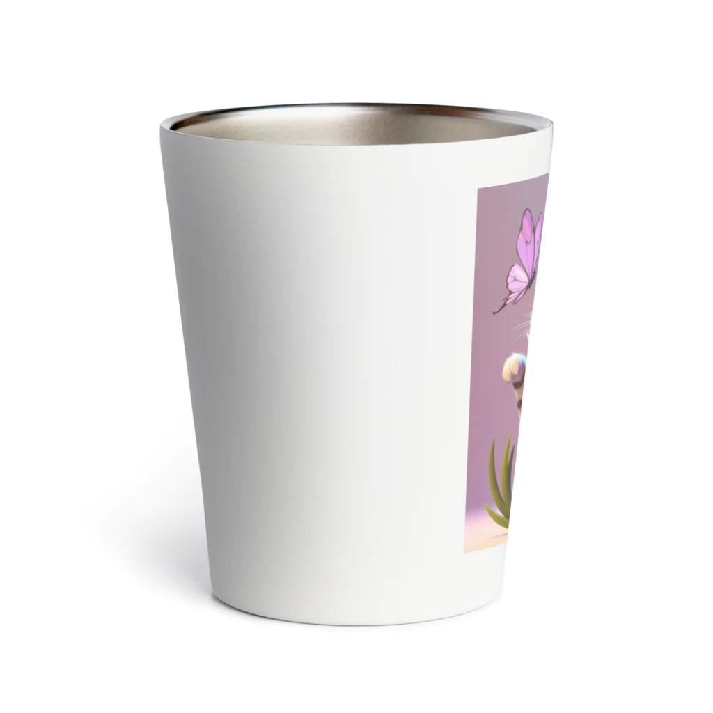 Kの猫とお花のツーショット Thermo Tumbler