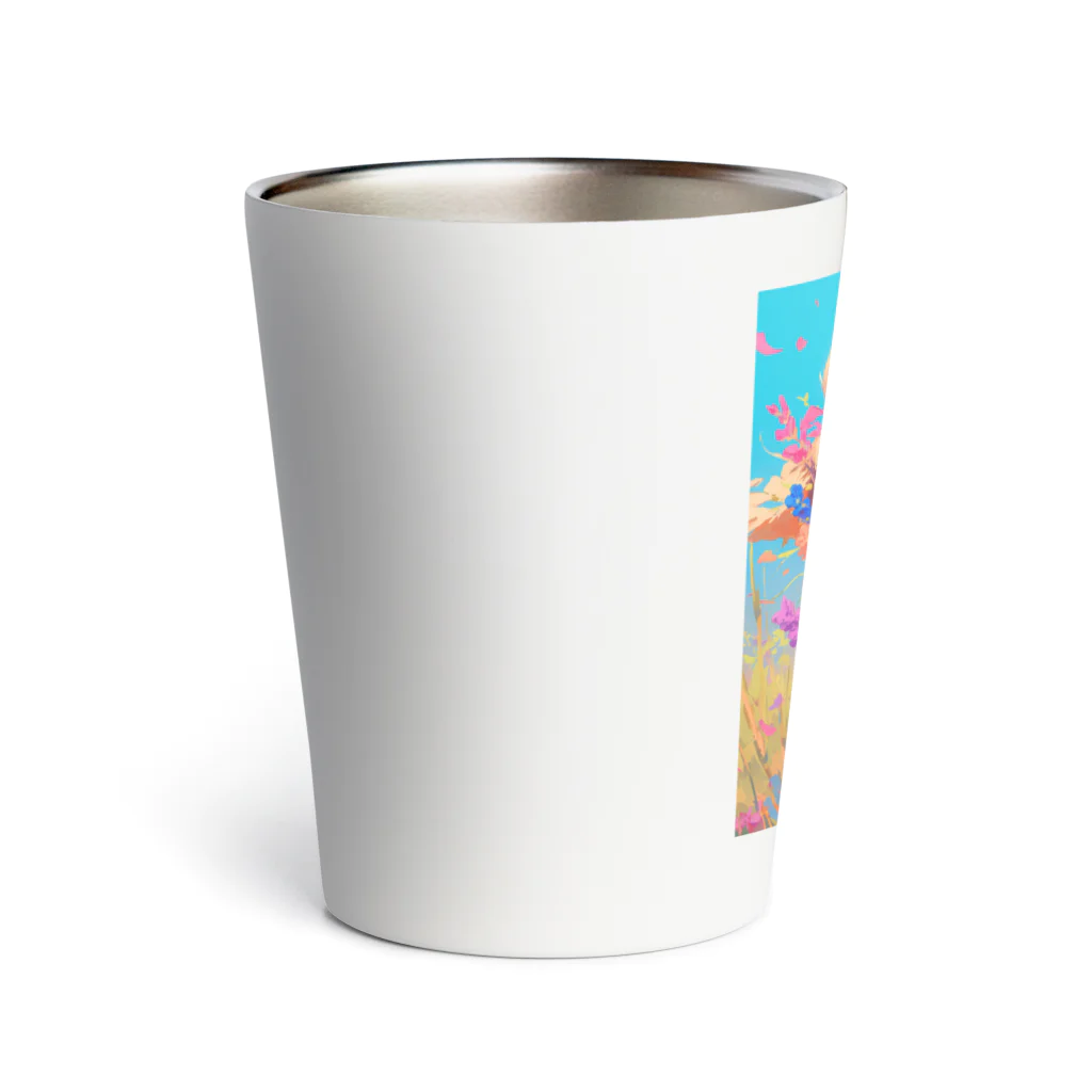 AQUAMETAVERSEのツバの広い帽子と春の花　ラフルール　1859 Thermo Tumbler