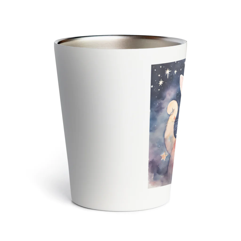 星降る夜にの微笑猫 Thermo Tumbler