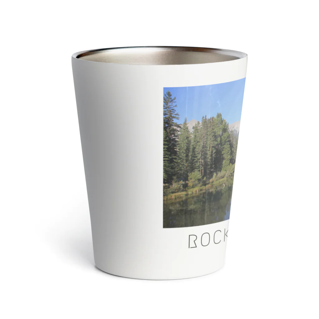 Rami's SouvenirsのROCKY MOUNTAIN - dark logo Thermo Tumbler