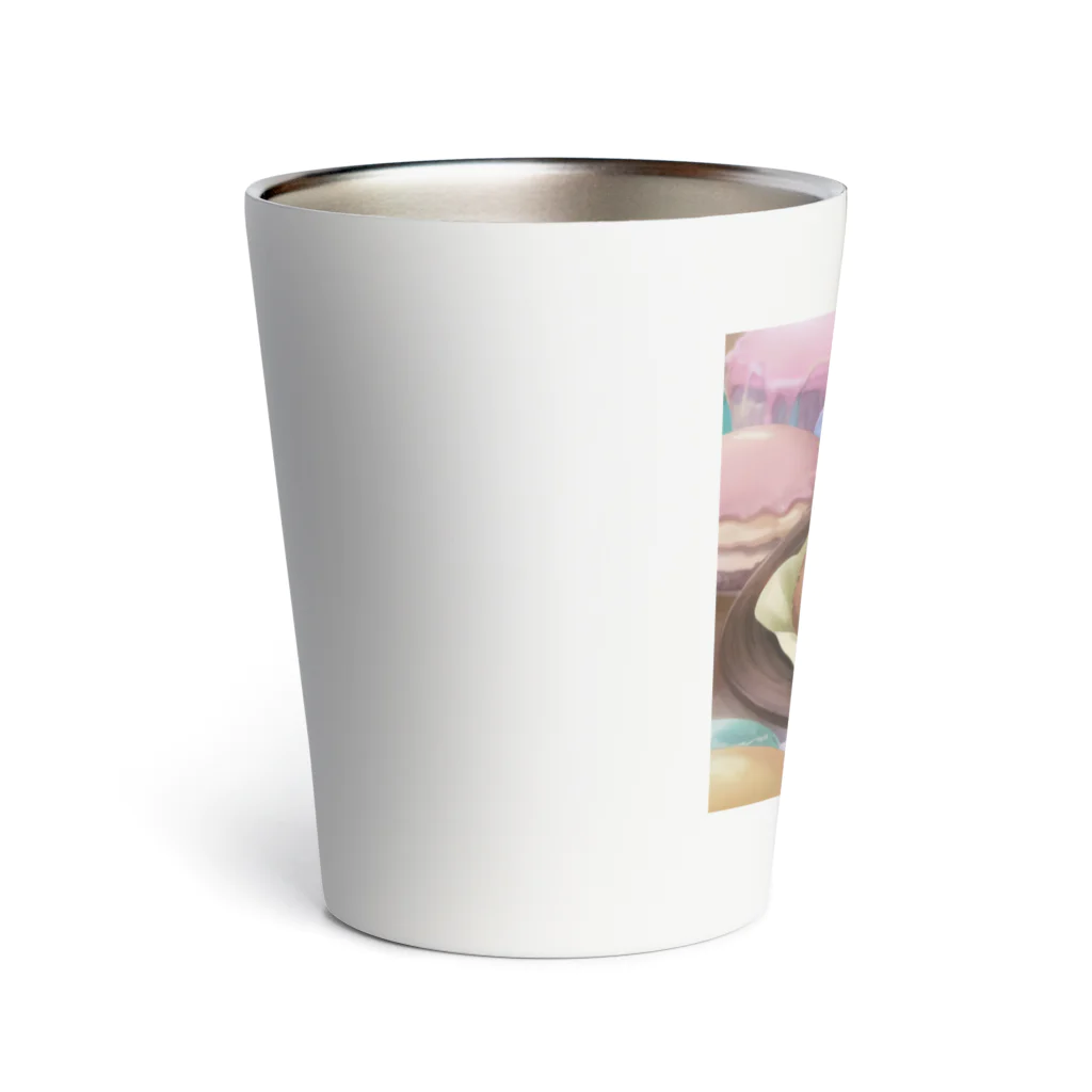 DIMDIMの脳内ショップの白い顔の猫ちゃん Thermo Tumbler