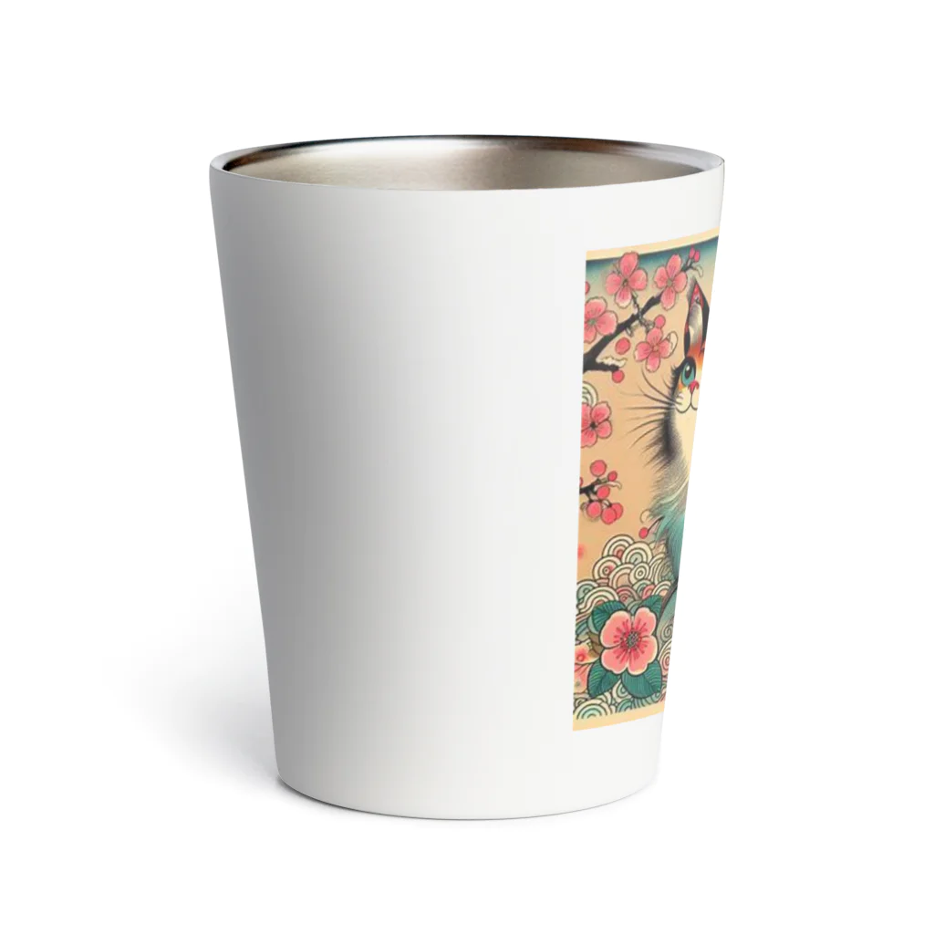 chaochao0701の浮世絵風　カラフル猫「Ukiyo-e-style Colorful Cat」「浮世绘风格的多彩猫」 Thermo Tumbler