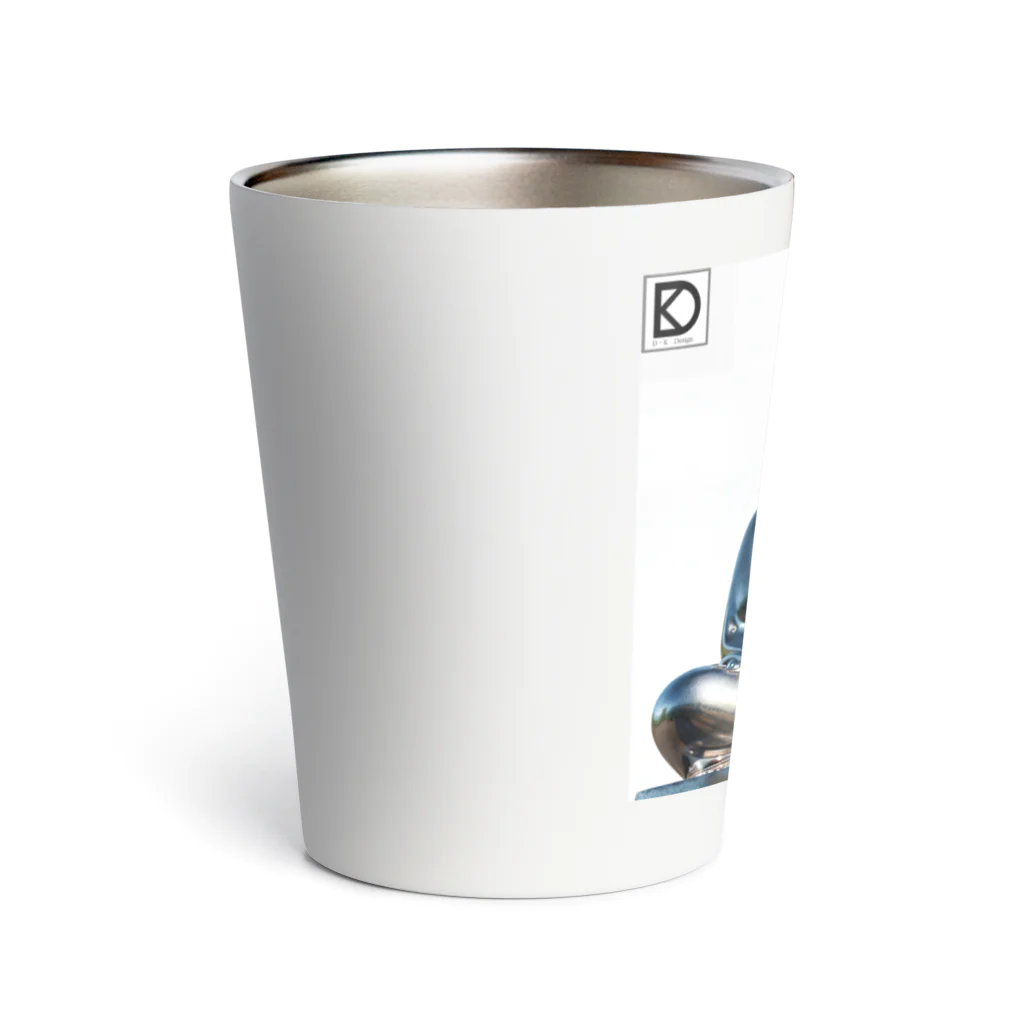 D・K　Design.saitama　ディーケーデザインさいたまのDKデザイン　白背景　銀の大仏様 Thermo Tumbler