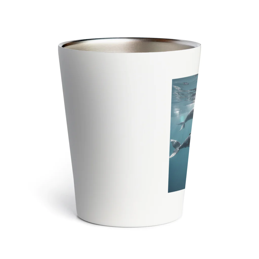 tozaki5573のクジラの親子 Thermo Tumbler