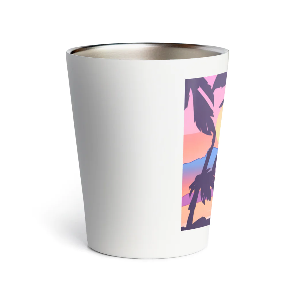 るんるんshopの夕日と犬 Thermo Tumbler