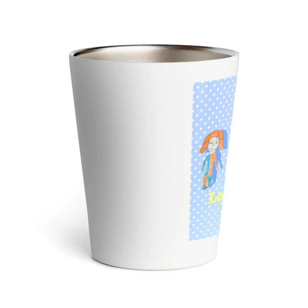 Tamon-TamonのLove & Peace ブルードット Thermo Tumbler