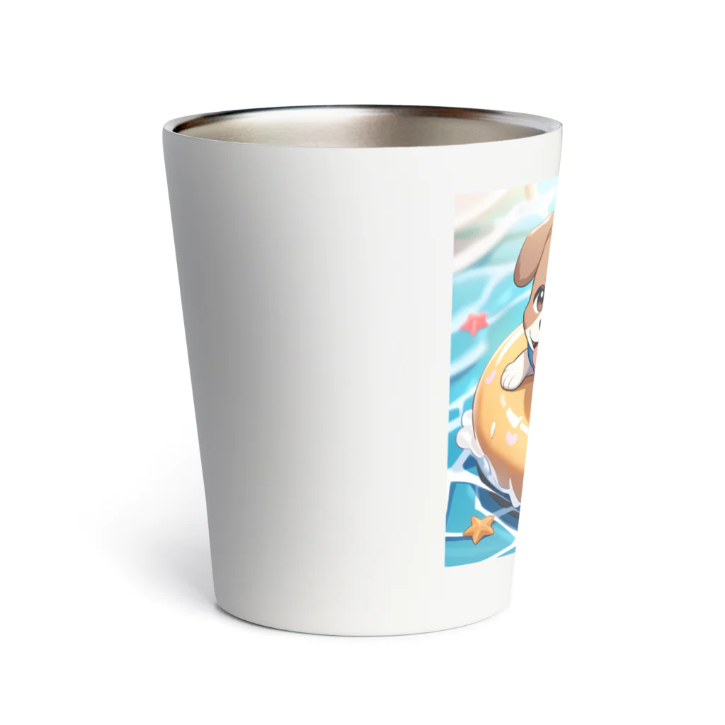 柴犬しばわんこhana873の海水浴してるワンコちゃん Thermo Tumbler