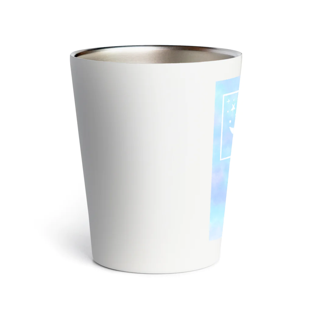 チョコミントの飛行機雲と三日月 Thermo Tumbler