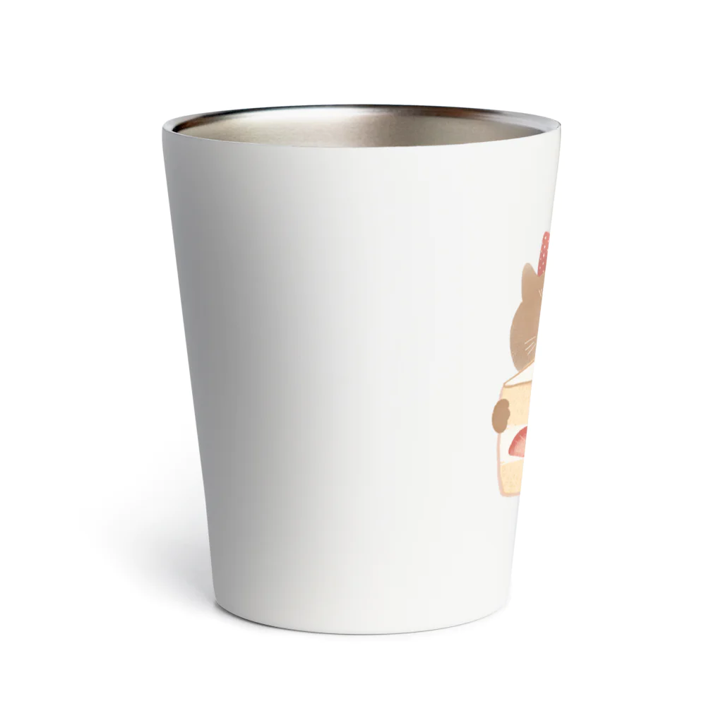 GOAT9 - ぼうし猫のイラストグッズ -のふわふわショートケーキ Thermo Tumbler