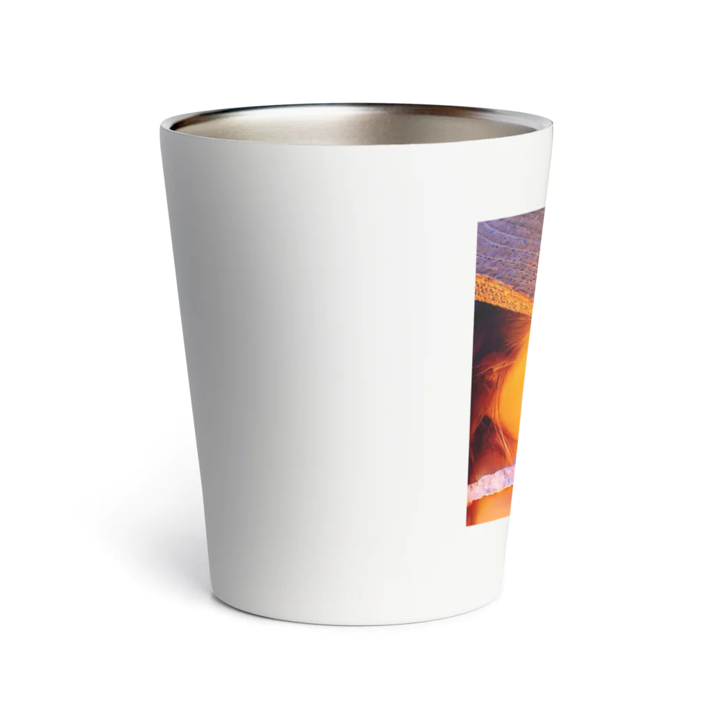 Natural Eleganceの麦わら帽子のクラシックガール Thermo Tumbler