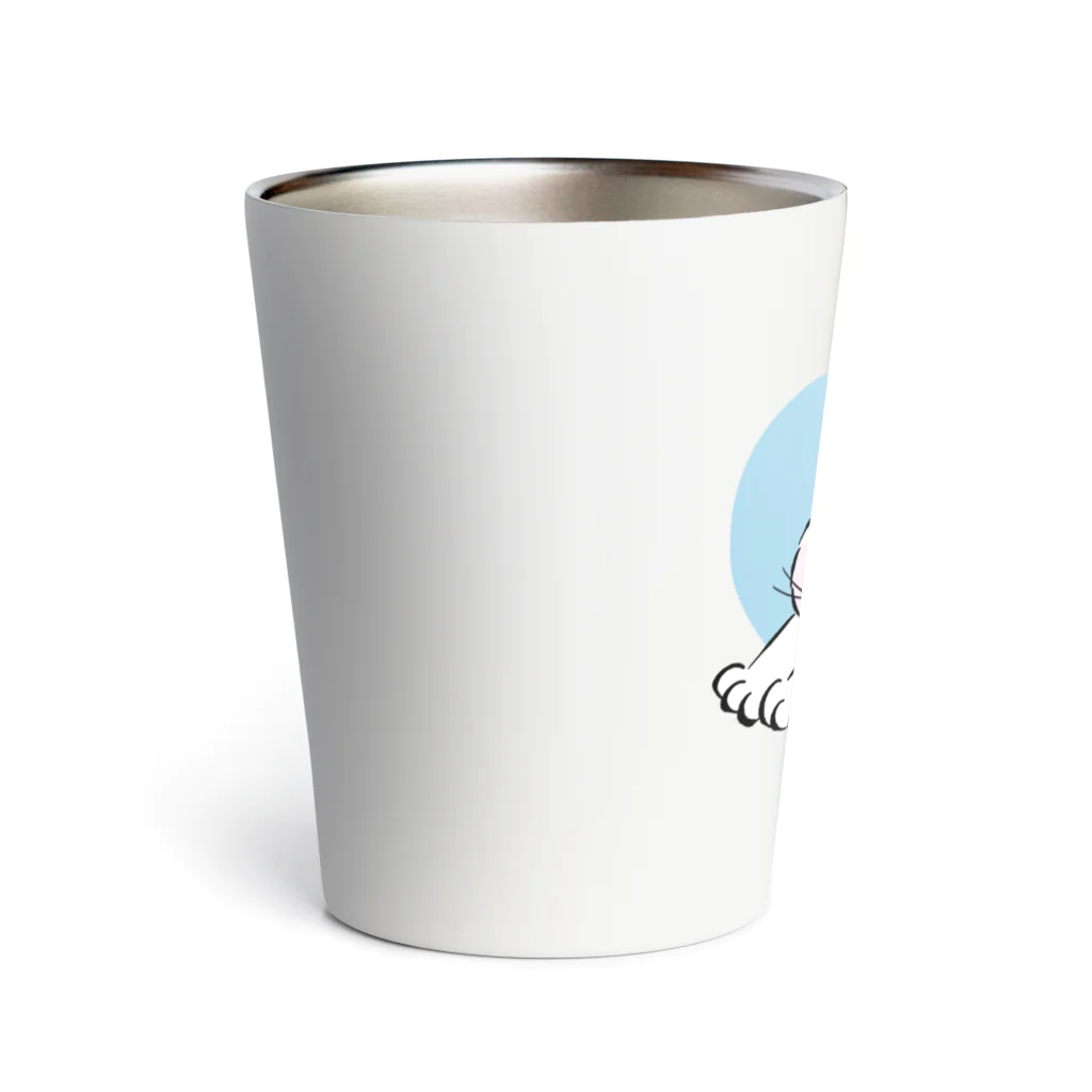 猫のあいさつのはーとねこ（ブルー） Thermo Tumbler