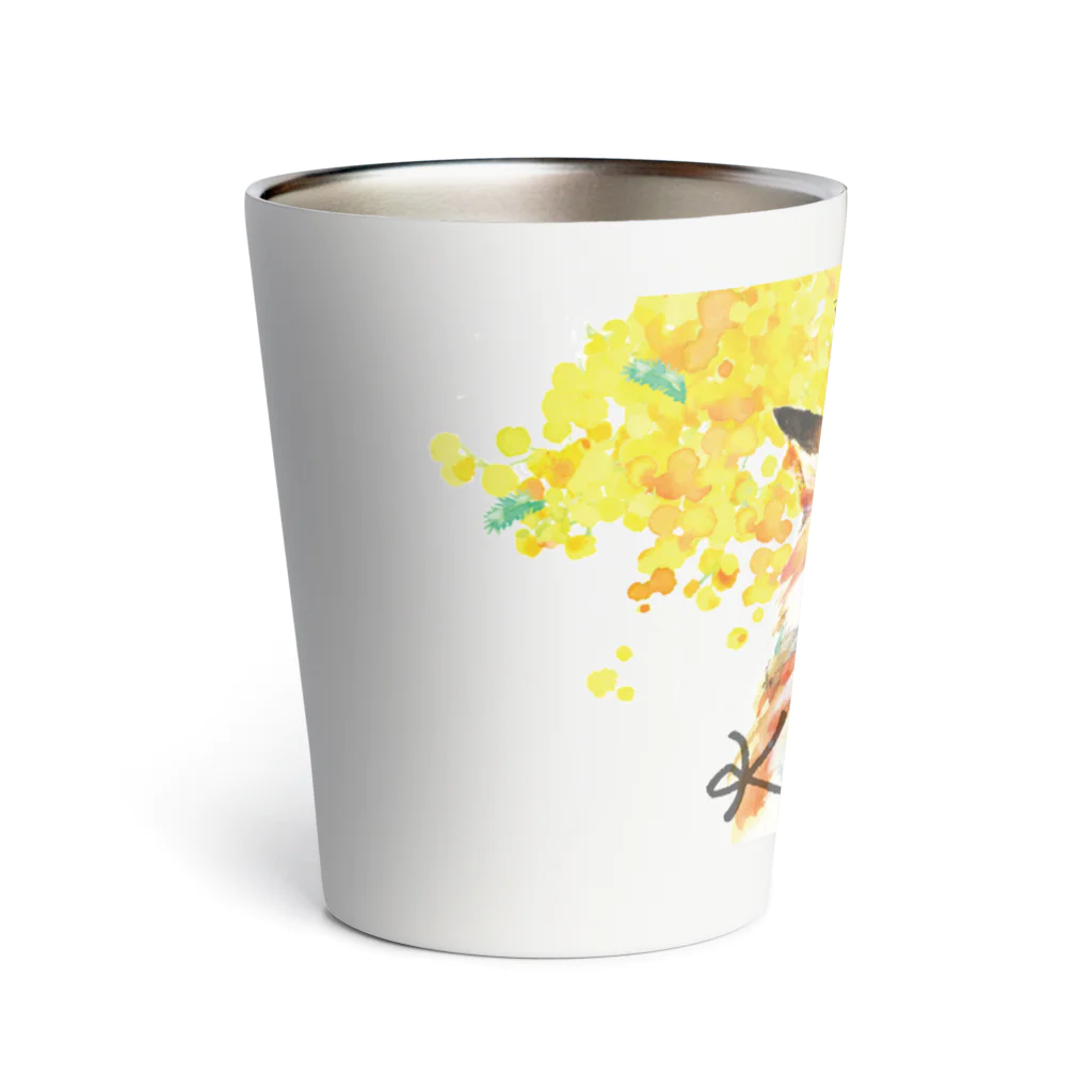 Kaorinkoのミモザまみれのキツネさんグラス Thermo Tumbler