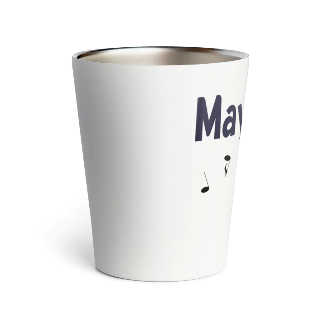 ワン太フルのTシャツ屋さんのライオン君 Maybe 黒 Thermo Tumbler