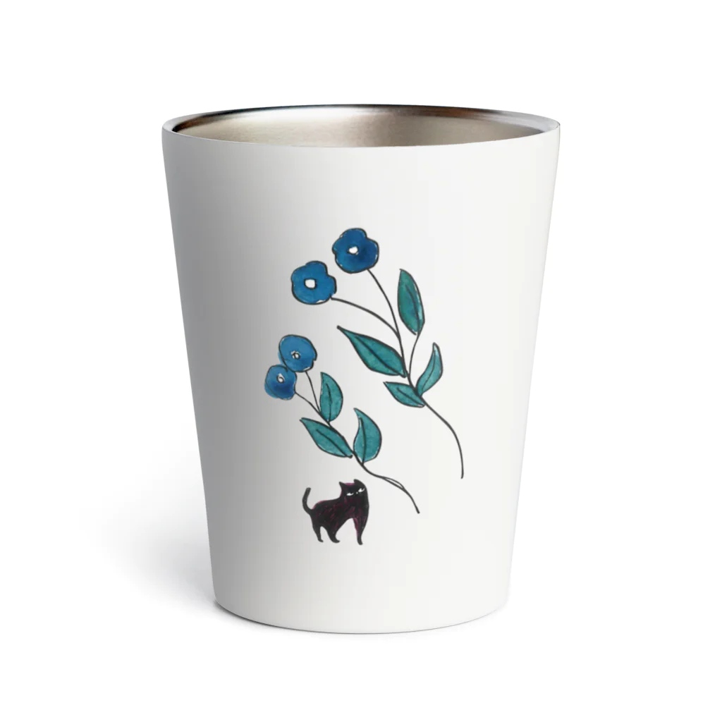 fussanのはなとねこの 【Life is beautiful.】 Thermo Tumbler