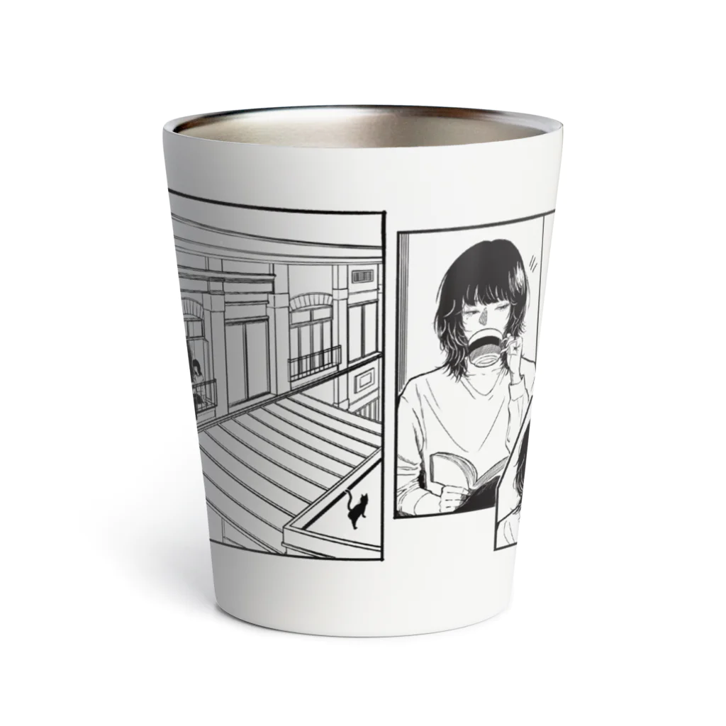 Bunjoのねこと窓際の女の子 Thermo Tumbler