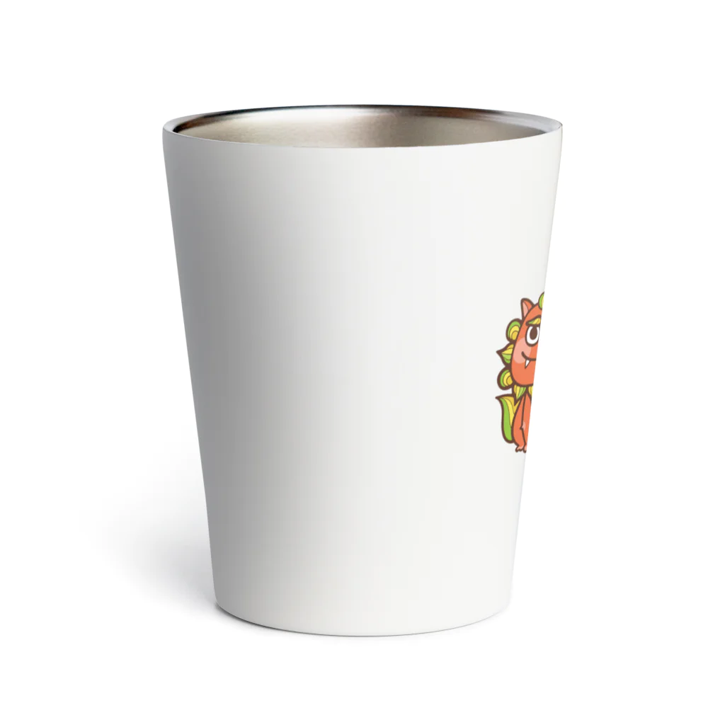 8anna storeの太陽サンサン、オレンジ色の沖縄のシーサー！ Thermo Tumbler